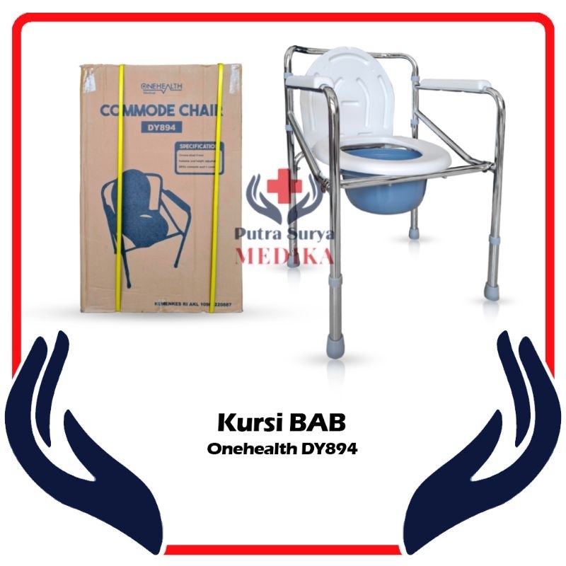 Kursi Toilet BAB Orang Tua - Commode Chair Lipat Onehealth