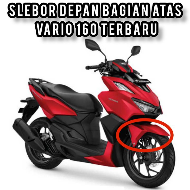 Slebor Depan A Vario 160 Terbaru 2022 2023 warna Hitam Merah Putih Doff merk Tenshi termurah diskon 