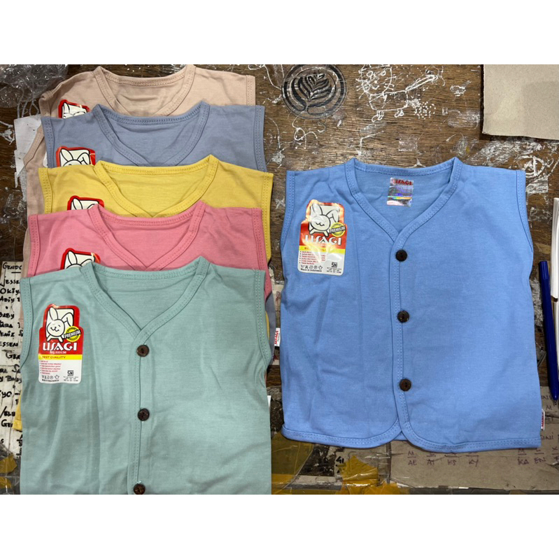 (3pcs) Baju bayi baby kancing l USAGI PREMIUM polos lengan panjang pendek kensi