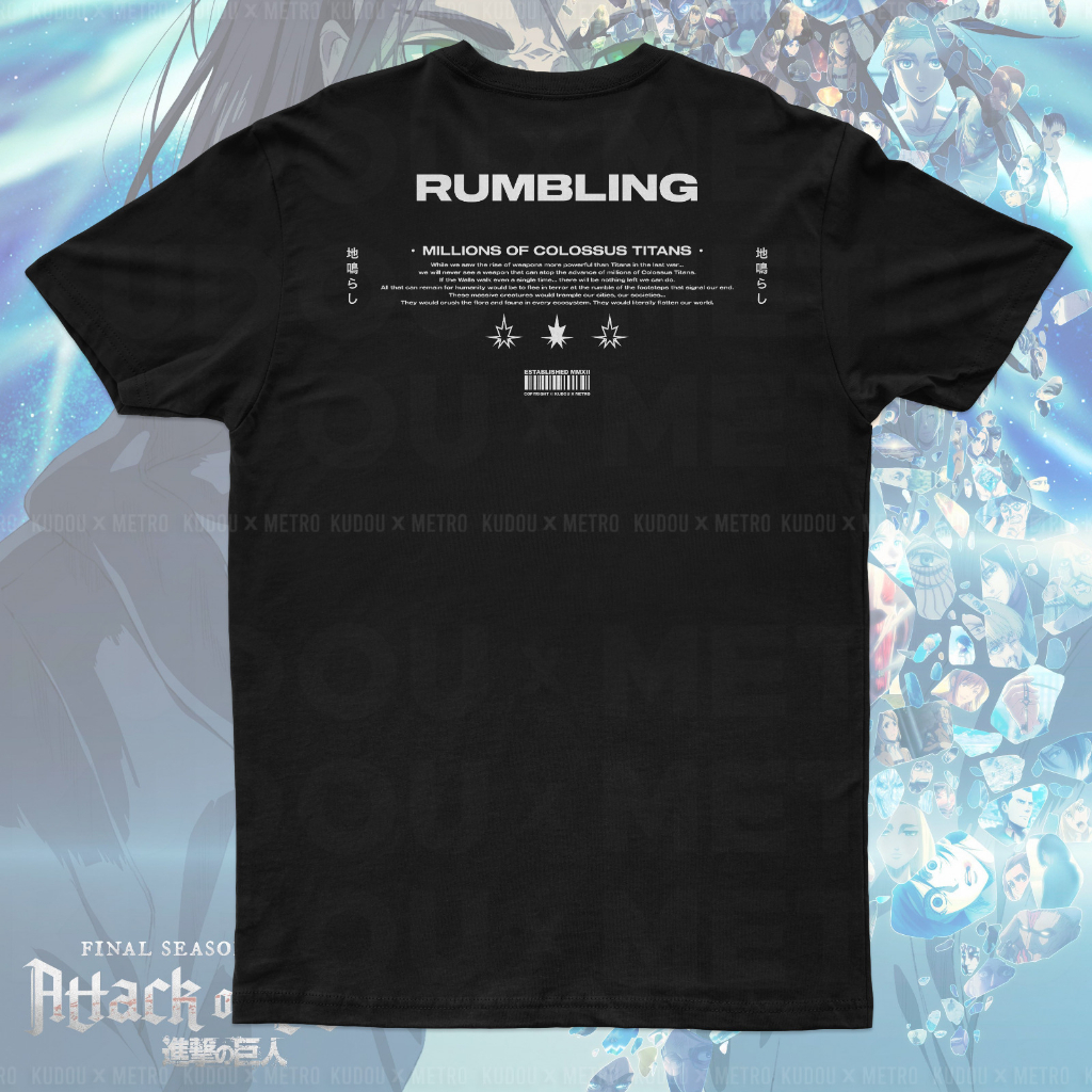 Tshirt Rumbling Million of Collosus Anime Manga Attack On Titan