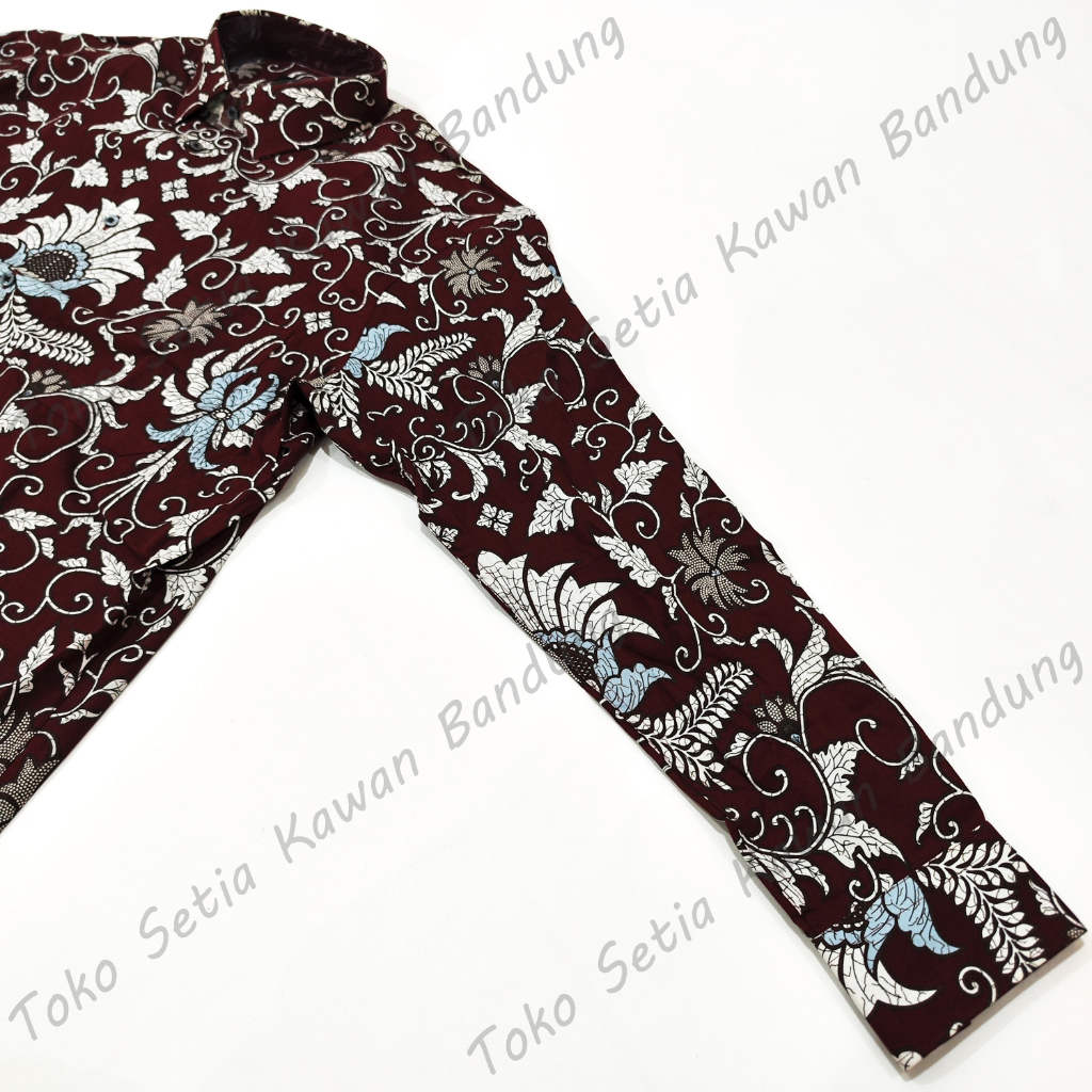 Kemeja ALISAN Corak Batik Print SLIM Fit Lengan Panjang ( Size 16 ) - MERAH