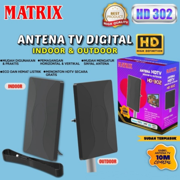 MATRIX HD302 ANTENA TV DIGITAL  BOOSTER HD 302/ HD-302 FREE KABEL