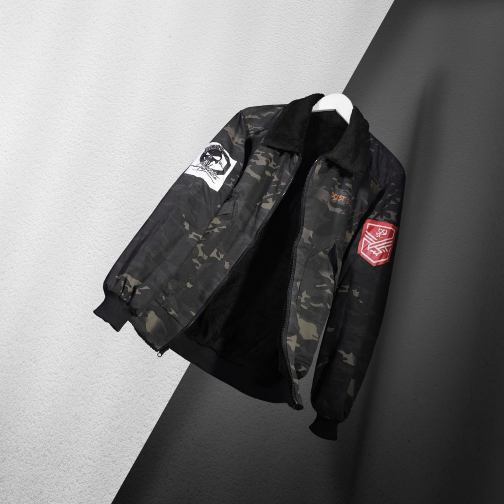 ZEUZ Sherpa Jacket BGSR CAMO ZIPPER Trendy