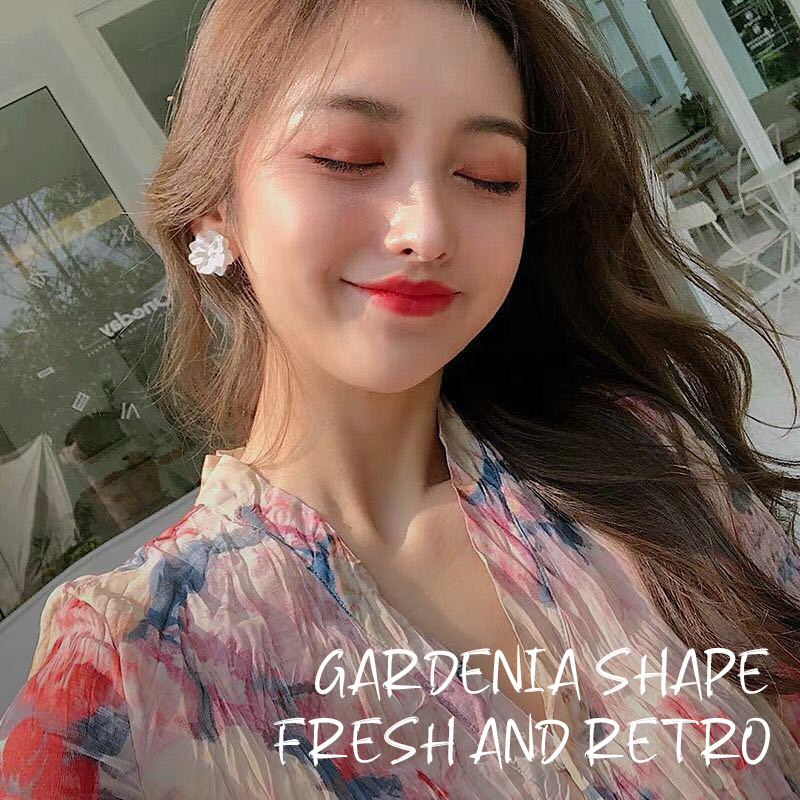 COD❤️Anting Bunga Gardenia Korea Retro Sederhana Gaya Aksesoris Wanita-A.one