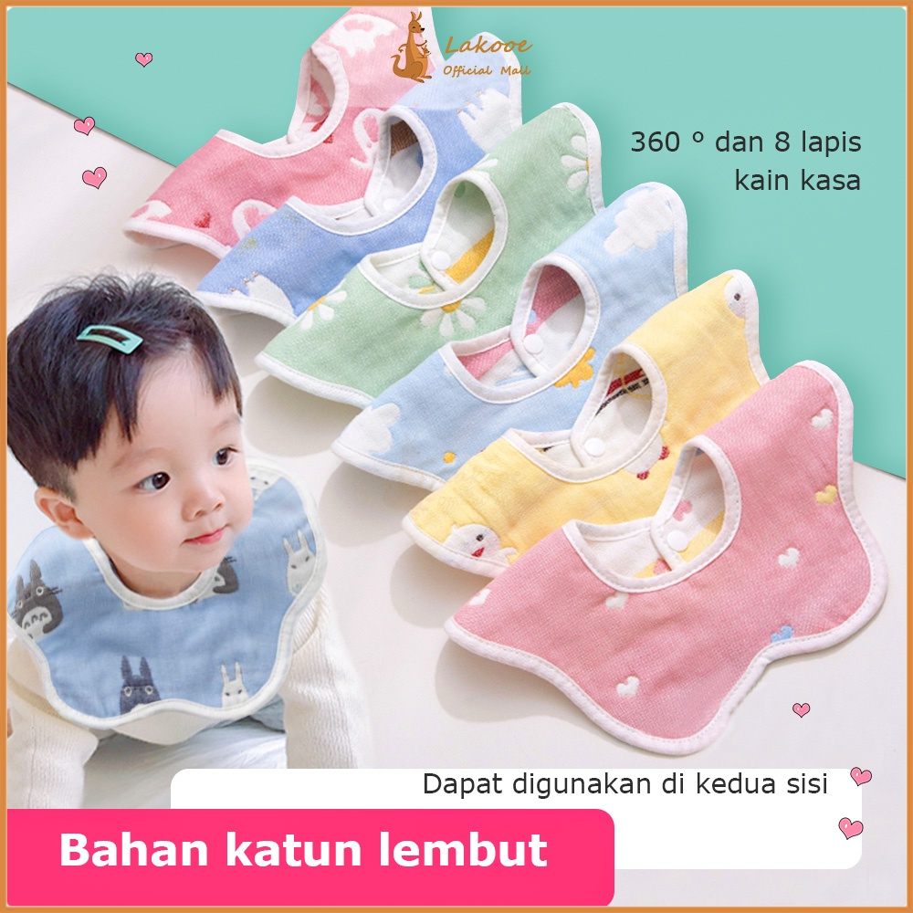 Celemek slabber bayi kartun lucu Handuk Air Liur Bayi 360 berputar Anti Air