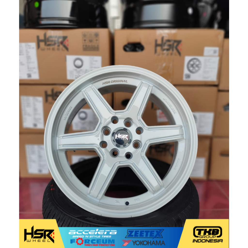velg hsr warna putih ring 16 velg hsr r16 minas lebar 7 rata cocok buat brio jazz yaris mobilio agya