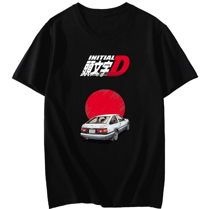 LUVfashion Dewasa Kaos Anime INITIAL D MOBIL RACING Unisex (Pria &amp; Wanita) Cotton Combed 30s Distro