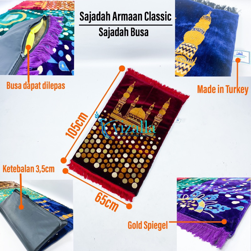 Sajadah Busa Armaan Classic/ 105*65 Sajadah Empuk/ Grosir Sajadah