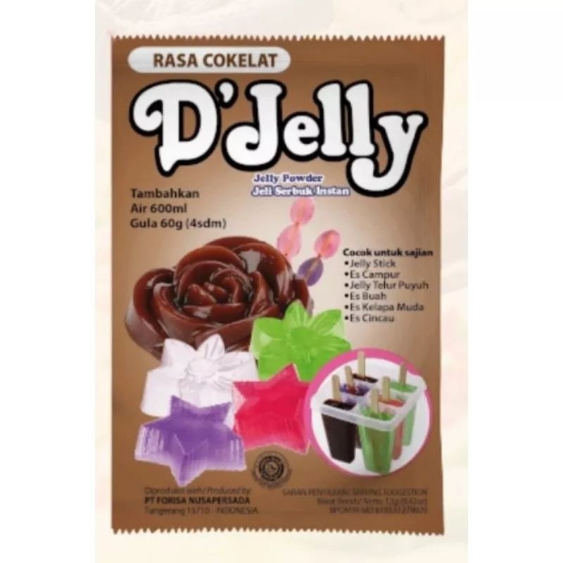 D'JELLY FORISA NUTRIJELL 10G/ RASA COKELAT / BELI 1 GRATIS 1 / JELLY COKELAT