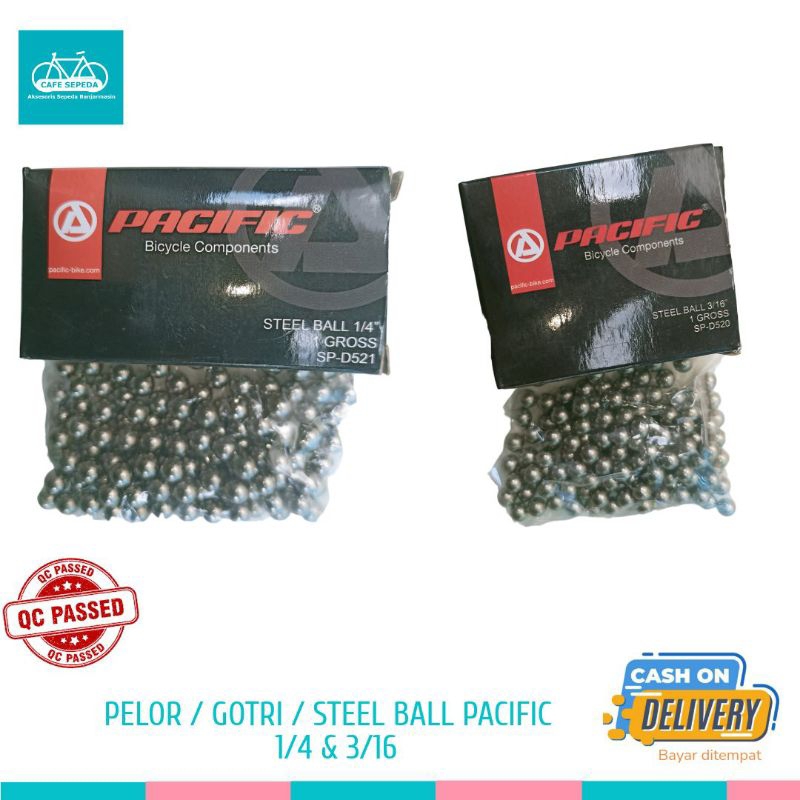 PELOR GOTRI STEEL BALL HUB BELAKANG DEPAN BB SEPEDA 1/4 & 3/16