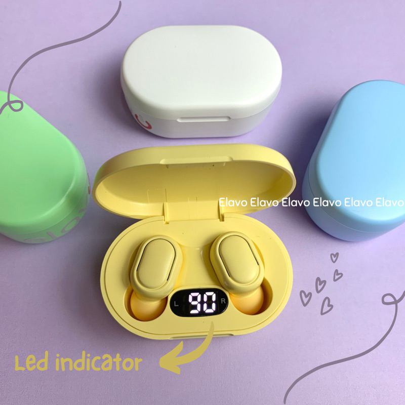 ELAVO Earbuds bluetooth Macaron pastel wireless headset High quality noise reduction microphone waterproof HIFI Sport