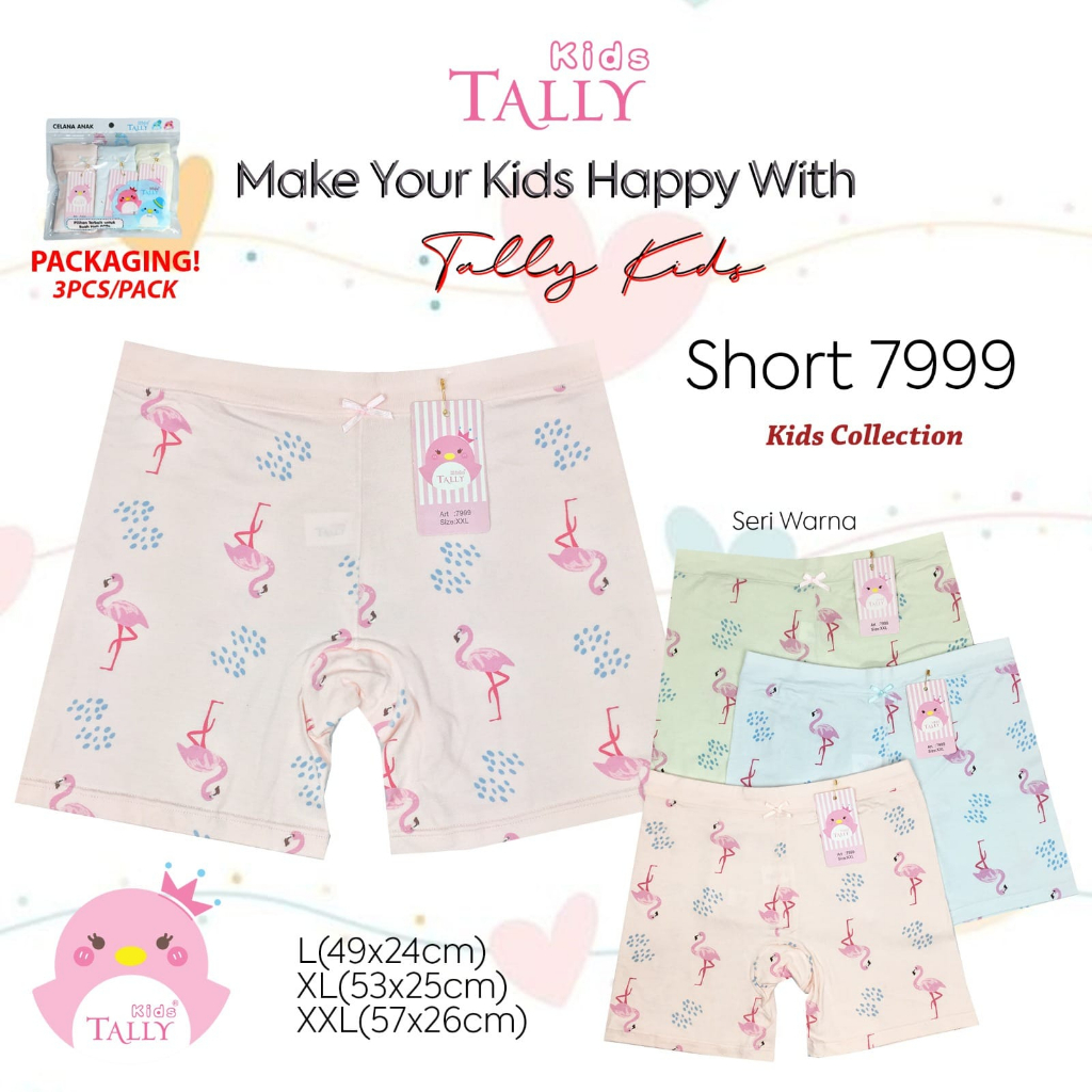 TALLY KIDS GIRL 7999 I CELANA DALAM BOXER ANAK CEWEK PEREMPUAN I SIZE XL - XXL