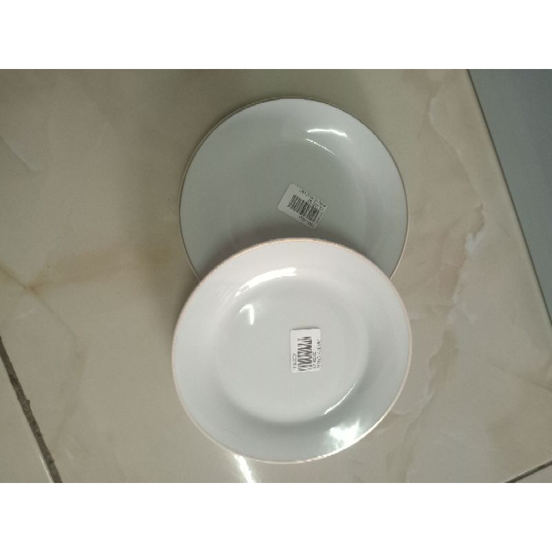 Piring Keramik Porselen Piring Bulat ceper lis mas Piring Kue 6 inc