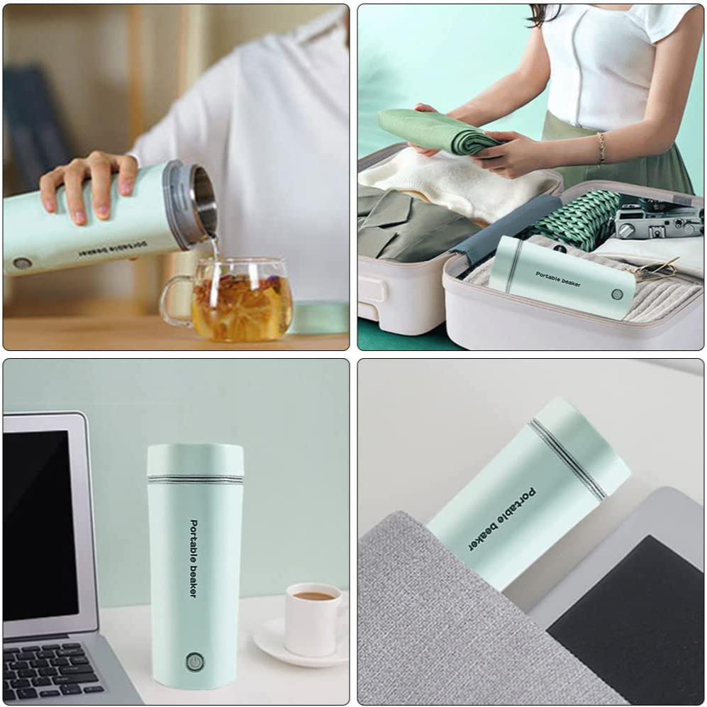 Pemanas Air Listrik Gelas Pemanas Electric Thermos Kettle Portable 350 mL Rumah Travel Water Heater Smart Elektrik Botol Mobil