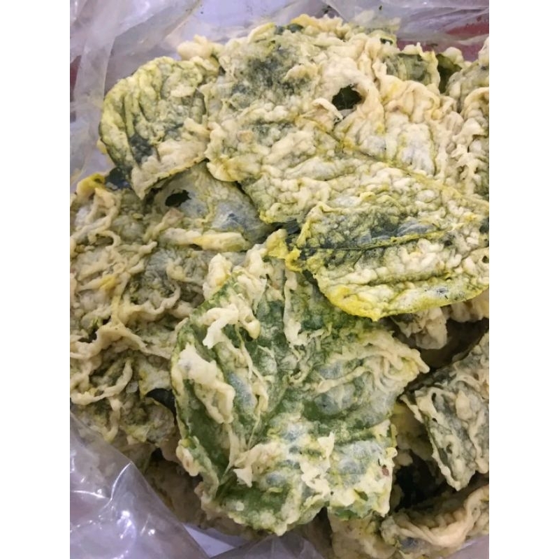 

Keripik bayem gurih kriuk besar2 dauny.best seller bngt.kemasan 250gram.