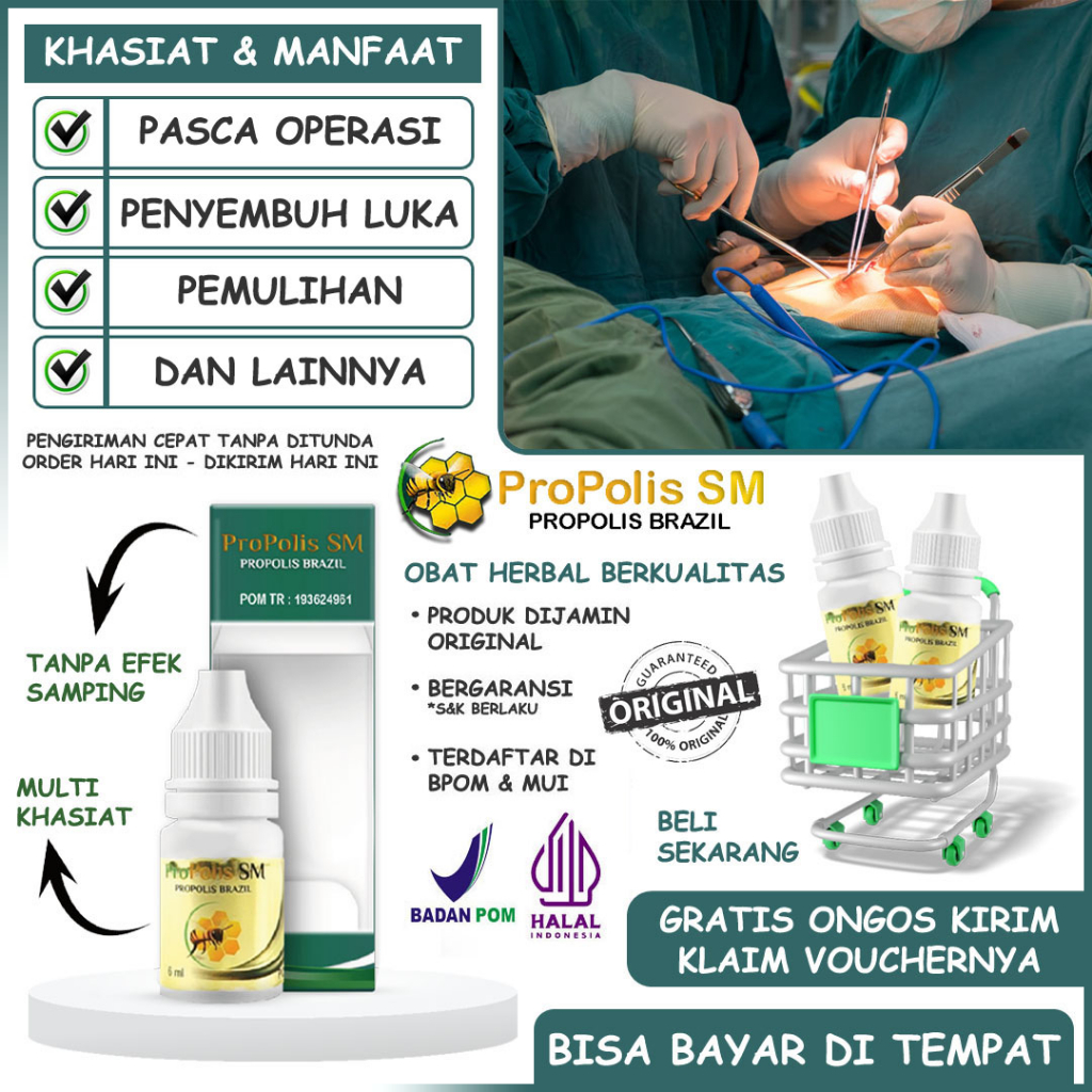 Obat Pasca Operasi Caesar Penyembuh Luka Setelah Habis Oprasi Propolis SM Original Herbal Asli no ob