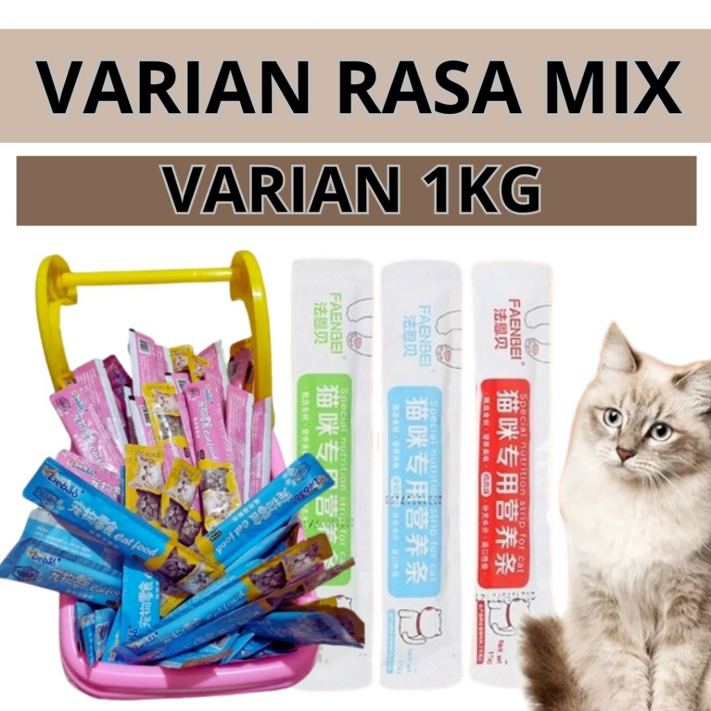 PAKET 1KG SNACK KUCING (67Pcs) FEFARM