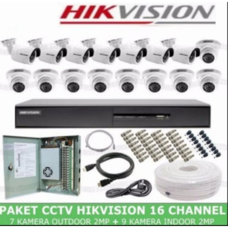 PAKET CCTV HIK 16 KAMERA CCTV OUTDOOR 2MP 1080P