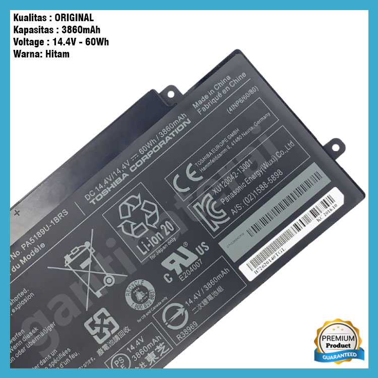 Baterai Toshiba Satellite P55W PA5187 PA5189 PA5189U-1BRS