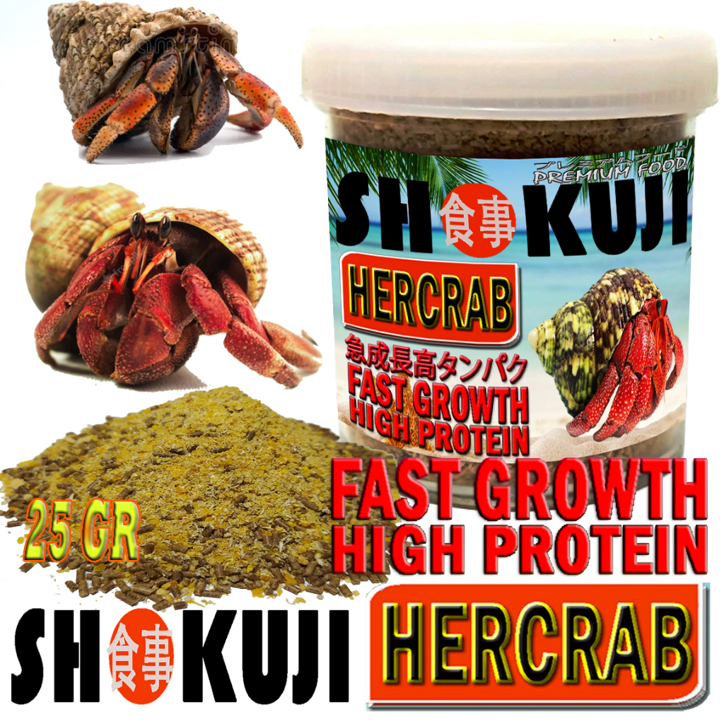 25GR SHOKUJI HERCRAB MAKANAN PAKAN INSTAN FOOD HERMIT CRAB KELOMANG DARAT KEONG UMANG UMANG POMPONGA