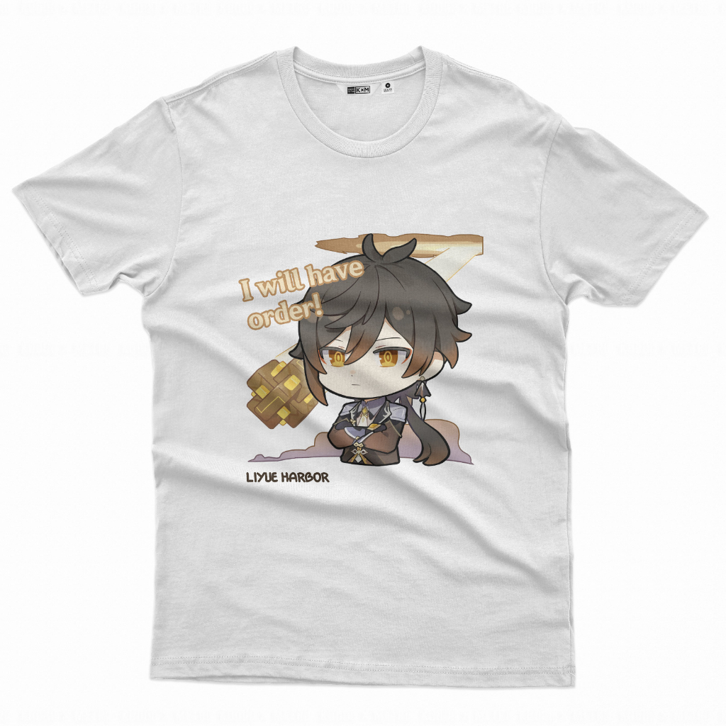 Tshirt Zhongli Chibi Anime Gaming Genshin Impact Premium Unisex