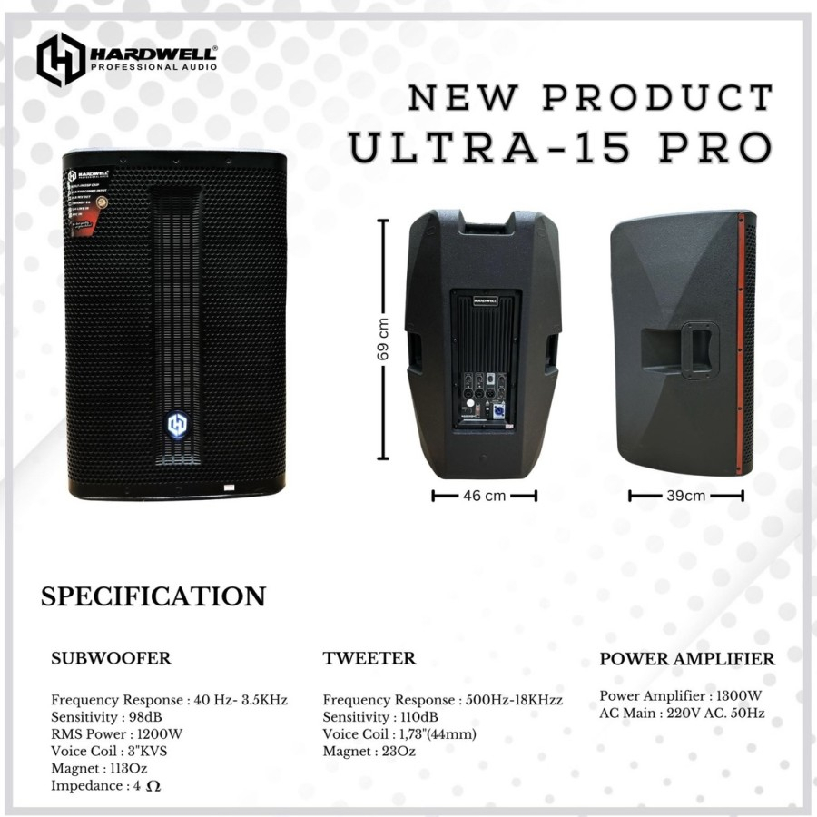 Speaker Aktif Hardwell Ultra 15 Pro Original Active HARDWELL ULTRA 15