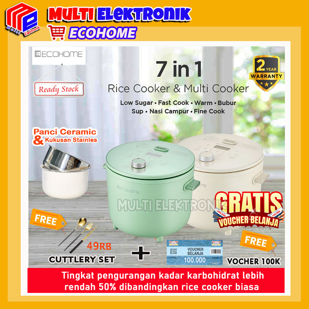 Rice Cooker Ecohome Low Carbo ELS777 / ELS-777 / ELS 77 Original Garansi Resmi