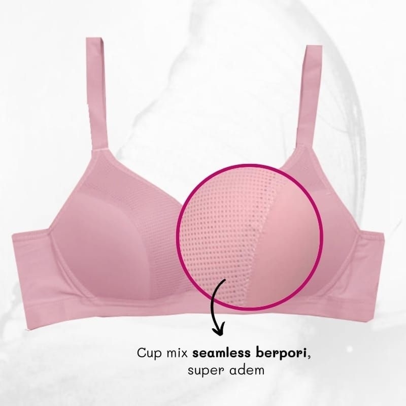 Bh tanpa kawat busa tipis 718 bra premium seamless full cup sport bra lycra polos bh harian nyaman halus