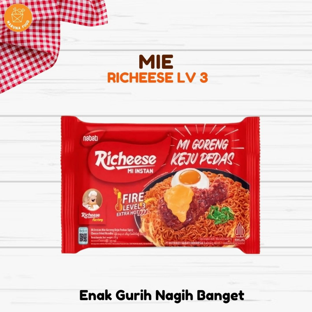 PROMO 12 12 Mie Richeese I Mie Keju Richeese I Mie Goreng Keju Fire Level 0 - Level 3