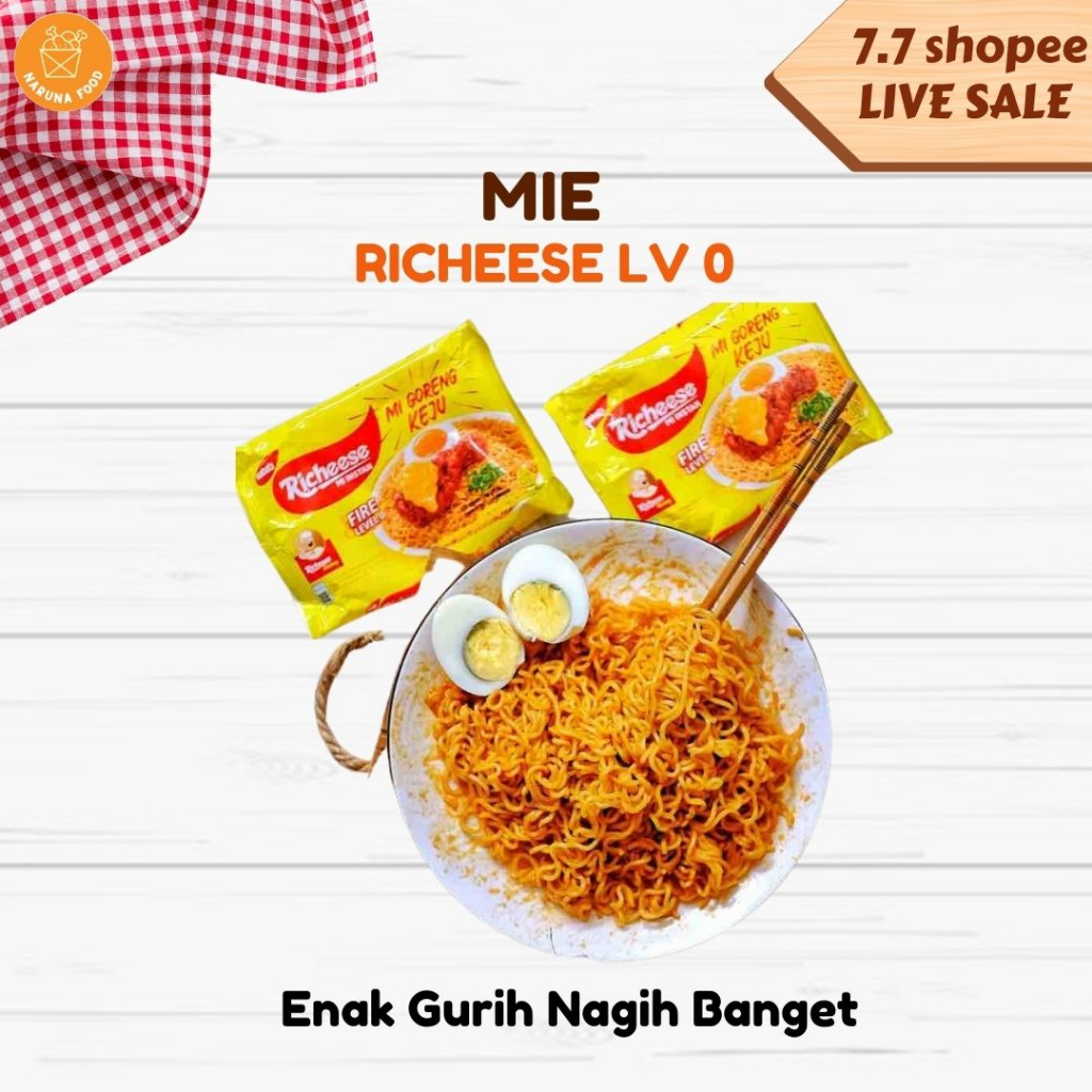 PROMO 12 12 Mie Richeese I Mie Keju Richeese I Mie Goreng Keju Fire Level 0 - Level 3