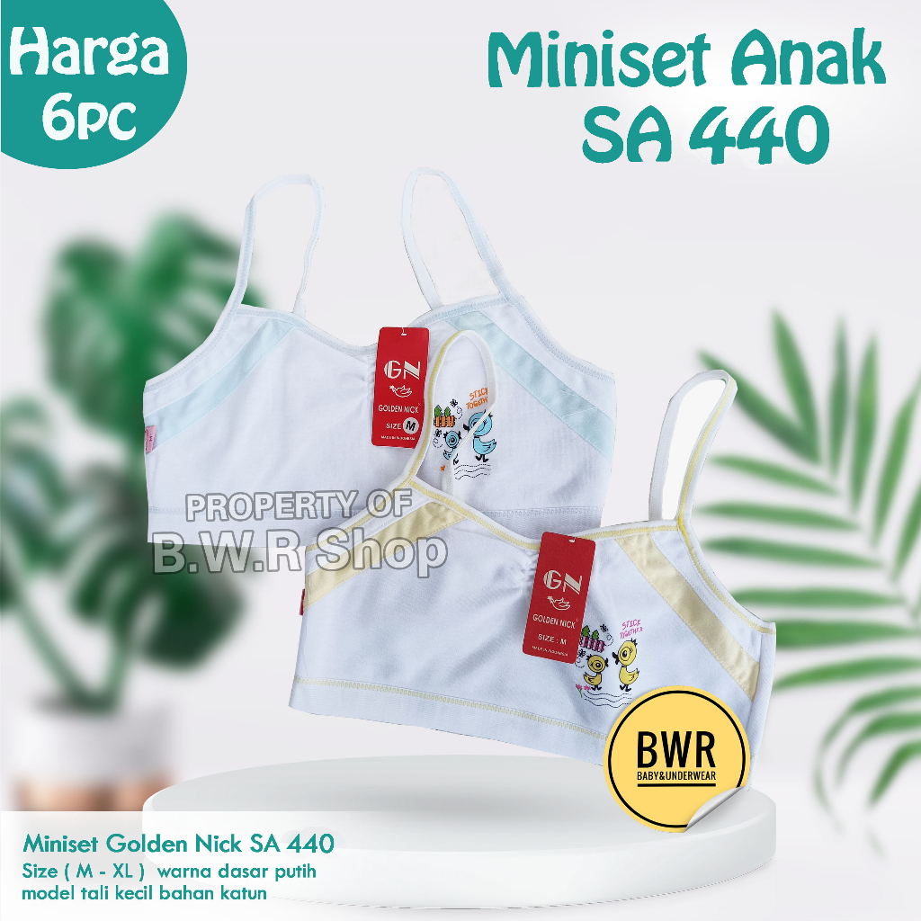 [ 6pc ] MINISET GOLDEN NICK SA 440  | Kaos Dalam Anak Remaja Tali Kecil  SA440 - Bwr