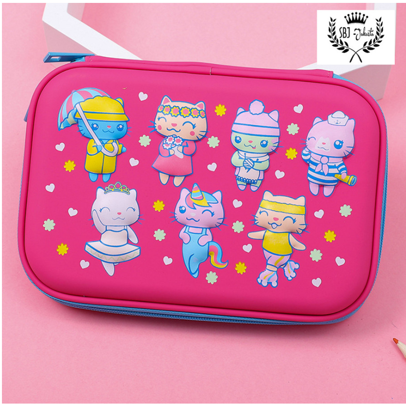 Tempat pensil Kotak pensil model mirip smiggle  Kittycorn Unicorn 3d Waterproof EVA Hardcase