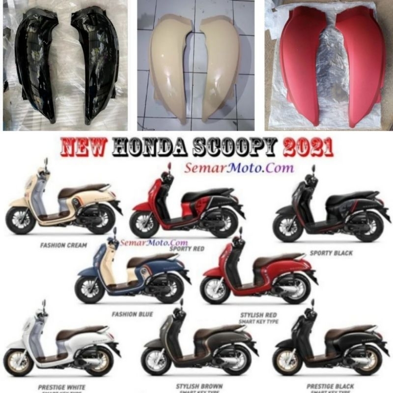 Set Cover Body Samping Kap Scoopy 2020 2021 Hitam Krem Merah Putih Doff