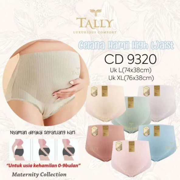 CD HAMIL TALLY 9320 Highwaist CELANA DALAM KANTONG PERUT TINGGI SAMPAI PUSAR diatas perut rajut halus