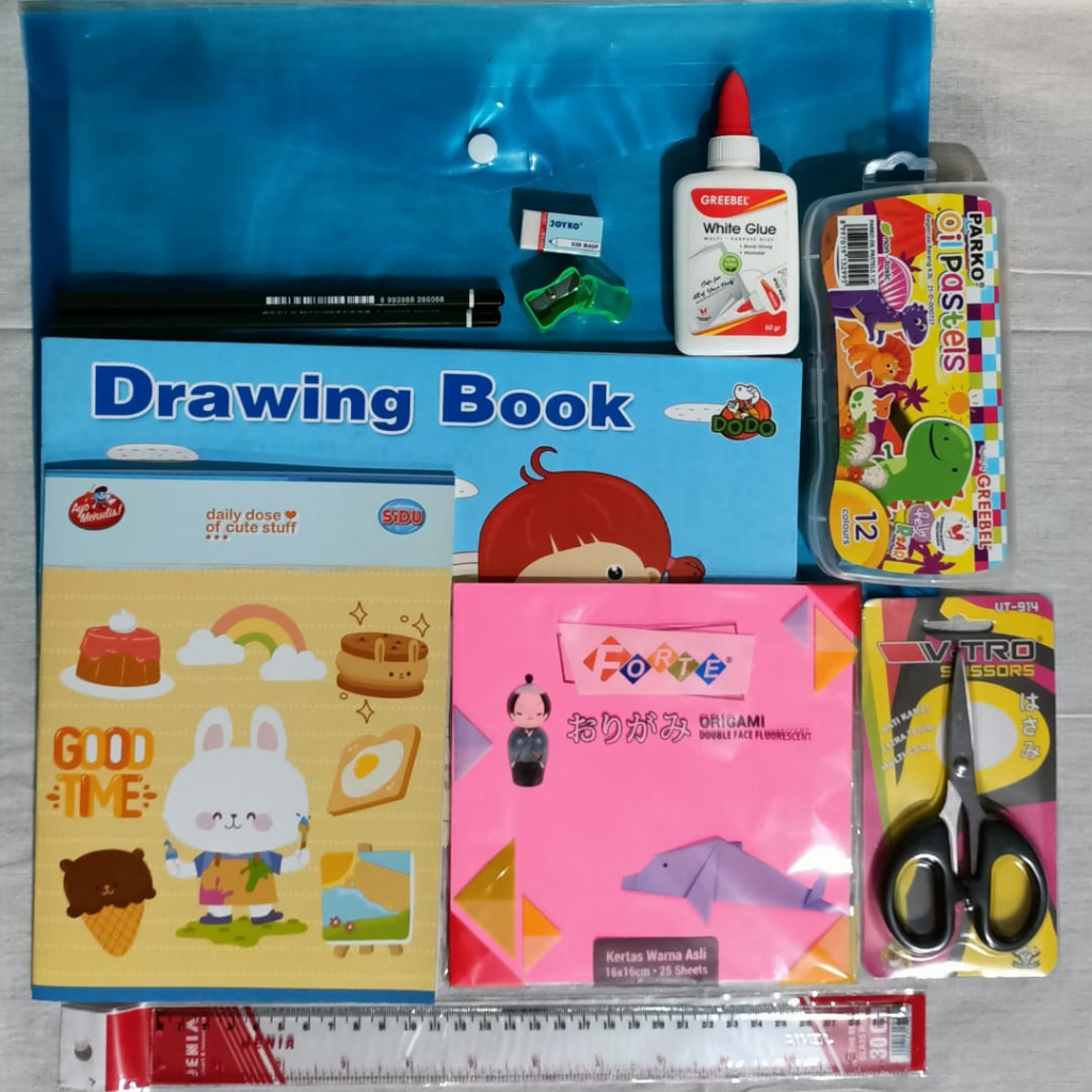 

learning kits, paket alat tulis untuk sekolah, paket 1 set alat tulis kemasan ekonomis