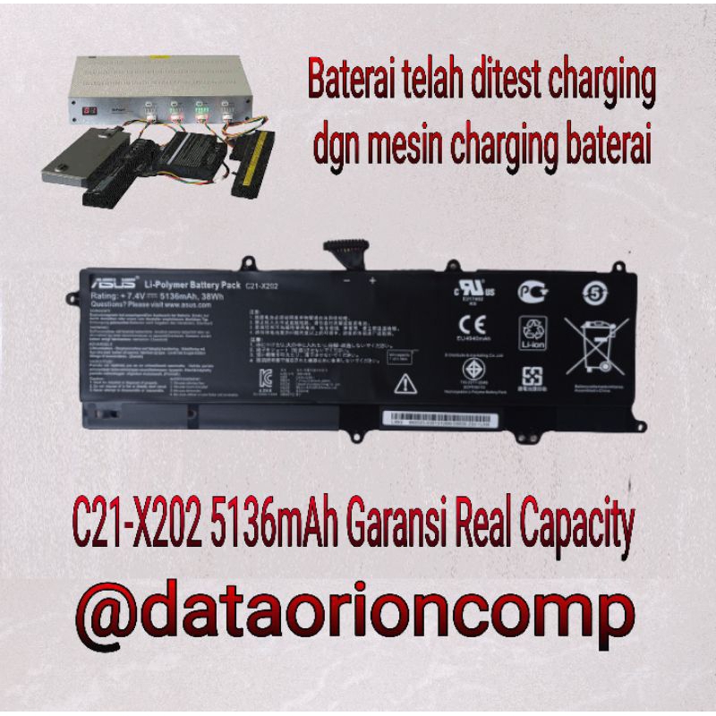 Baterai Battery Asus X201 X201E X202 X202E S200E Q200E C21-X202