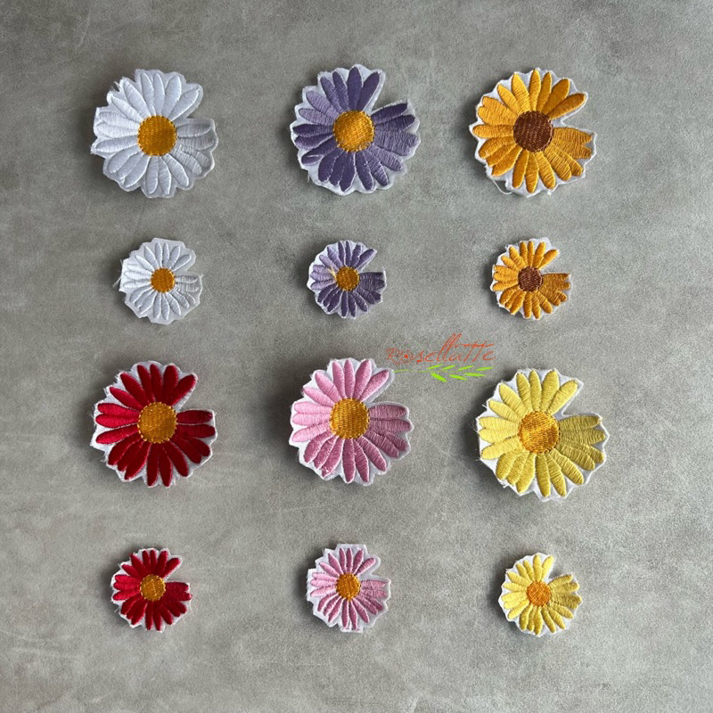 Patch Bordiran Bunga Daisy