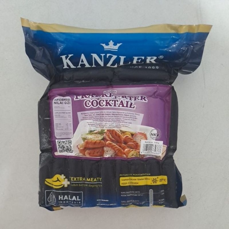 

Kanzler Frankfurter Cocktail 500gr Sosis Ayam bentuk kecil