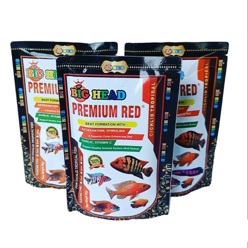 PAKAN IKAN PREMIUM RED BIG HEAD 50 GRAM pakan colour booster ikan hias aquarium peningkat warna ikan akuarium