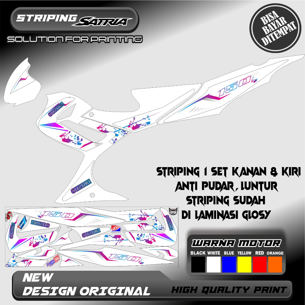 STRIPING VARIASI MOTOR SATRIA FU BARONG/CBU STICKER