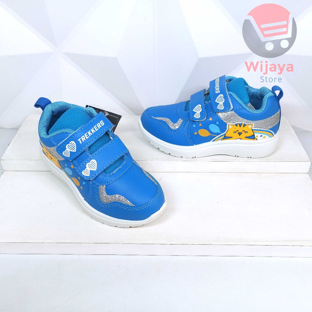 Sepatu Sneakers Anak TK 28-32 Trekkers Fashion Shoes Sport Desain Trendi dengan Perekat Cocok untuk Cewek dan Cowok Fashion anak-anak terbaru