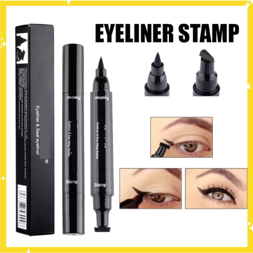 ORIGINAL EYELINER STAMP 2 IN 1 WATERPROOF LIQUID AMY'S DIARY EYELINER PENSIL WATERPROOF UKURAN STAMP SMALL