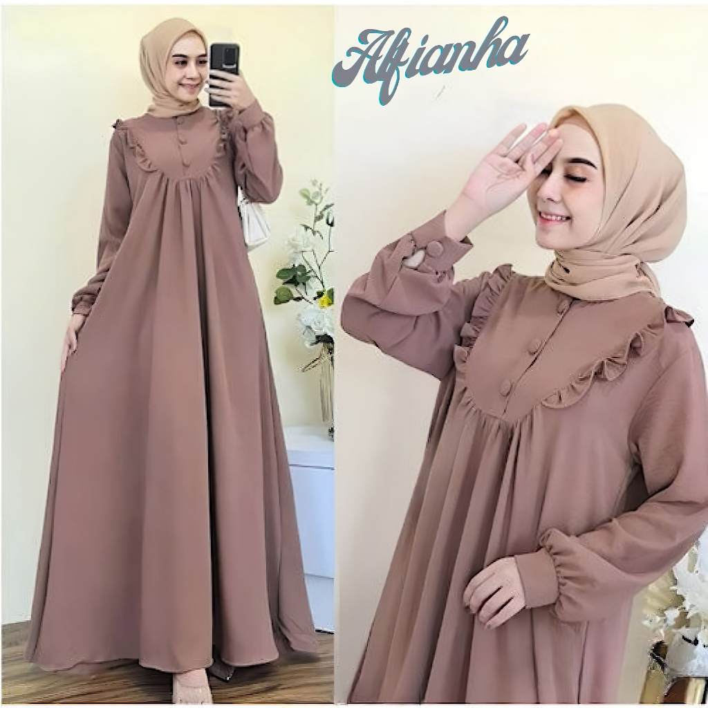 Alfianha Gamis Crinkle Airflow Premium Model Terbaru Ld110 Pb135