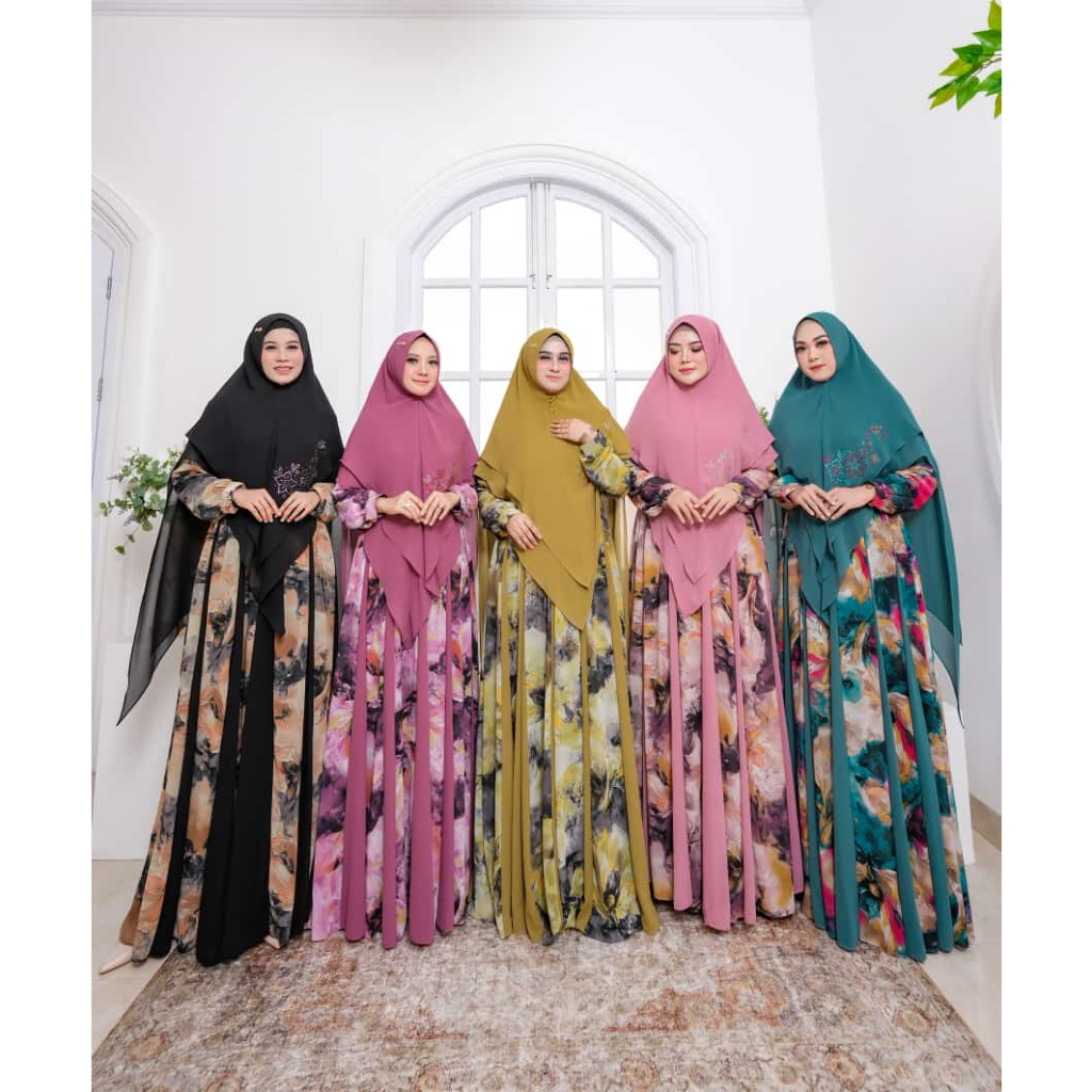 Zahira1808 Gamis Adelia Series By Mariani Fashion Bahan Ceruty Baby Doll Ori Real Pict Best Seller D