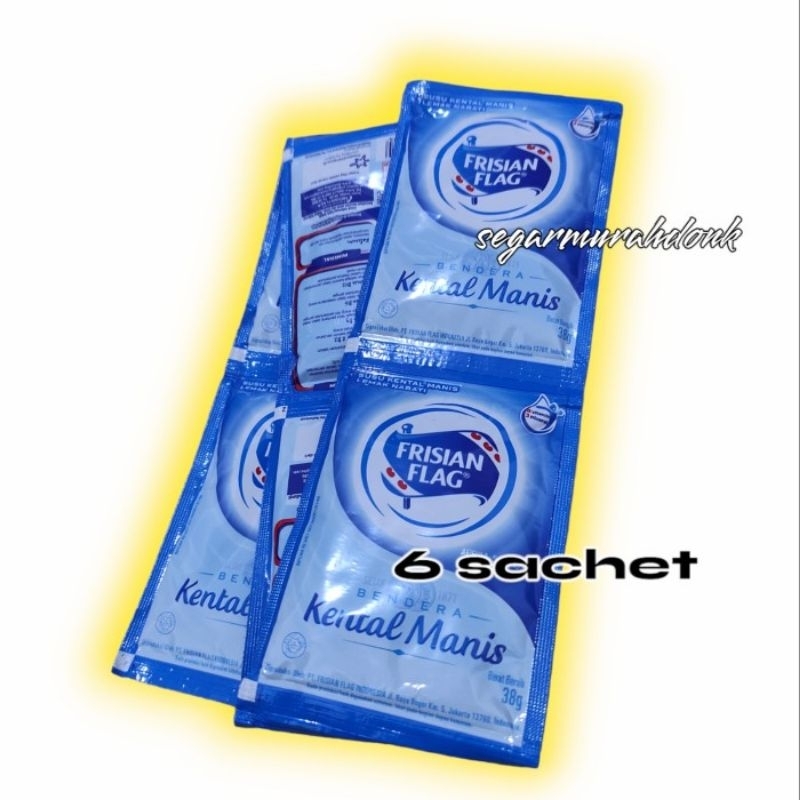 

Frisian Flag Susu Kental Manis Putih Sachet 6's (1 renceng)