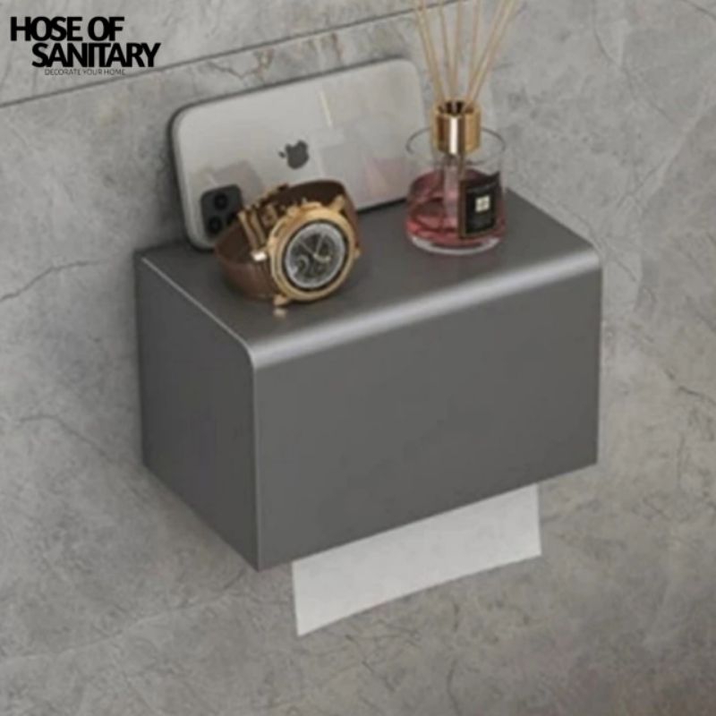 Tempat tissue kotak Stainless Grey Jayco / tempat tisu toilet kotak