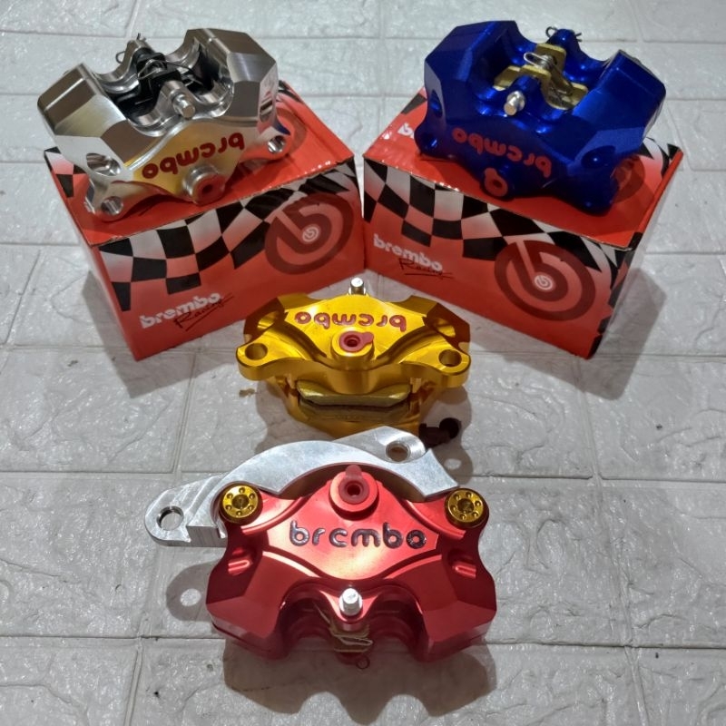 KALIPER 2 PISTON CNC PLUS BREKET MOTOR BEAT VARIO SCOOPY MIO SMILE MIO SOUL GT 115 MIO J FINO INJEKSI MIO M3 MIO Z ALL MIO SERIES