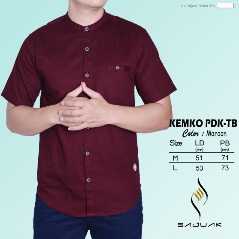 TB BAJU KEMEJA KOKO KEMKO PRIA LENGAN PENDEK KANCING FULL TWILL ORIGINAL SAJUAK