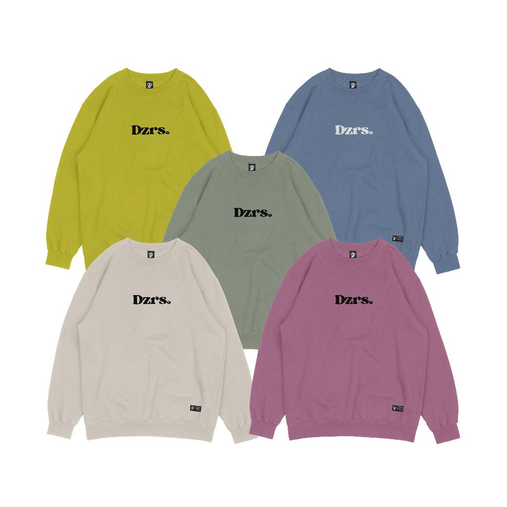 DEZIROSE Basic Sweater Crewneck Font Simpel (Sablon) Size M-XXL ( Pria &amp; Wanita )