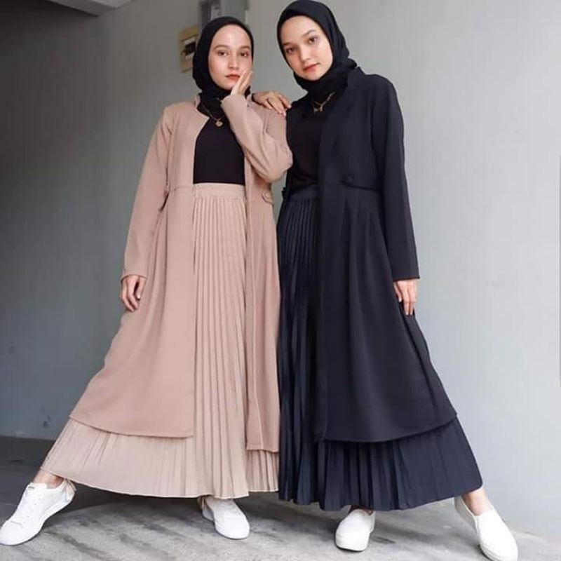 CARDIGAN WANITA / VIKA CARDI /LONG OUTER WAFFLE ORIGINAL,RIZQI COLLECTION